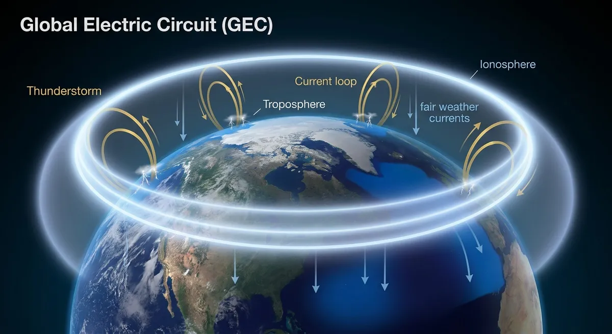 The Global Electric Circuit: How Earth's Electromagnetic System Maintains the Schumann Resonance