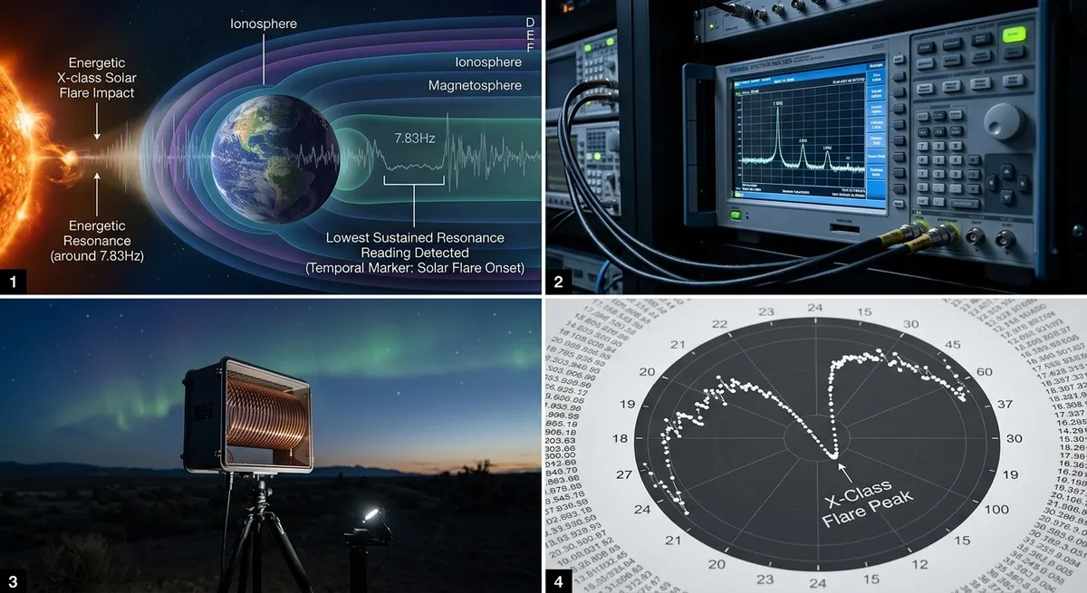X-Class Solar Storm Coincides With Lowest Sustained Resonance Reading in Monitoring History